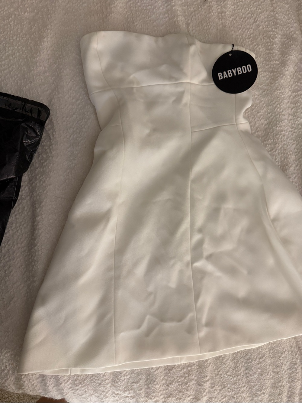 BABYBOO White Strapless Mini Dress